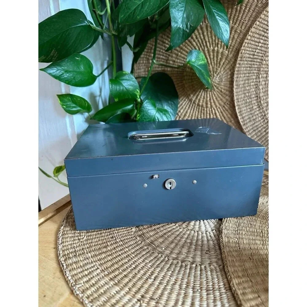 Gray Metal Lock Box